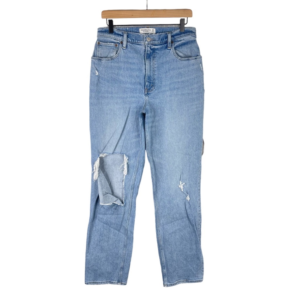 Abercrombie & Fitch Curve Love The 90s Straight Jean 30 LONG High Rise Blue